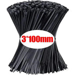 500/100Pcs Wholesale Plastic Nylon Cable Ties Self-locking Cord Straps Adjustable Cables Fastening Loop Home Office Wire Zip Tie
