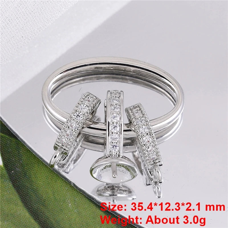 Juya Handmade 18K Gold Silver Plated Fastener Bail Connector Clasps Accessories For Needlework Pearls Beads Jewelry Making