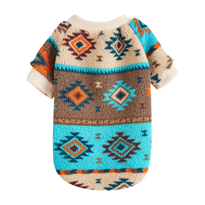 Totems Print Puppy Dog Sweater for Small Dogs Winter Warm Pet Hoodie Clothes Poodle Schnauzer Bichon Pullovers mascotas Clothing