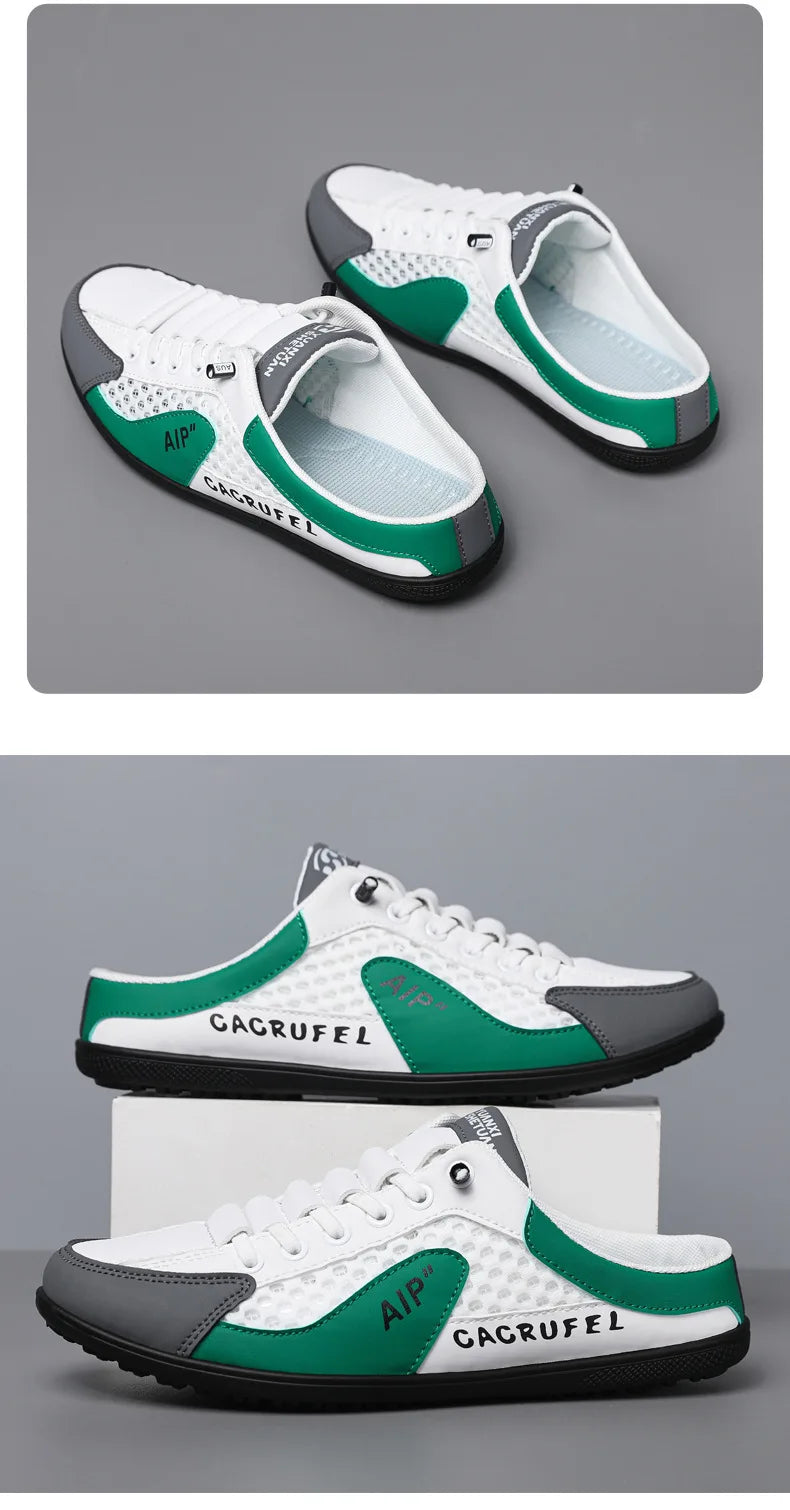 Men's Fashion Soft-soled Half Slippers Summer Men Trendy Bottom Casual Shoes Soft Sole Support Shoes Sneakers Zapatos De Hombre