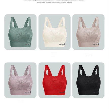 Sexy Lace Seamless Large Size Women's Bra Comfortable Breathable Sports Beauty Back Vest Sleep Gathered Wrapped Chest Tube Top