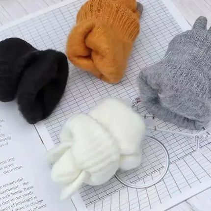 Women Men Warm Winter Touch Screen Gloves Stretch Classical Knit Mittens Wool Full Finger Outdoor Cycling Driving Glove