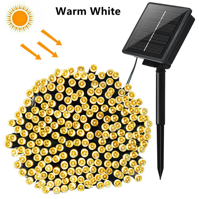 23-99ft LED Solar Light 50-300 Lights Outdoor Waterproof Fairy Garland Lights Christmas Party Halloween Decorations Solar Lights