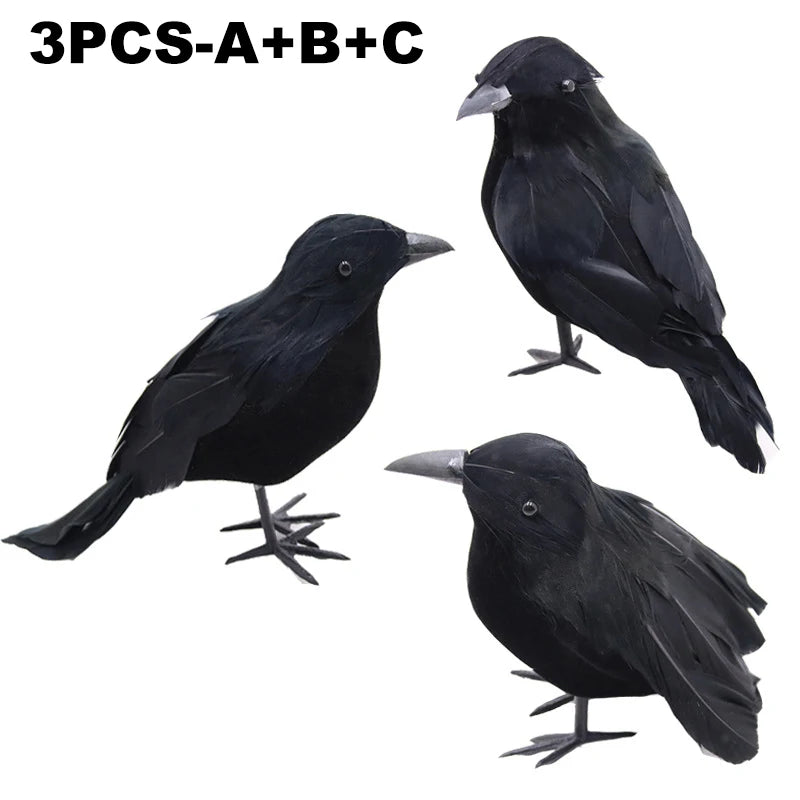 Simulation Black Crow Halloween Black Crow Props Simulation Fake Bird Ghost Festival Halloween Decoration Scary Toys