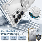 Rotating Magnetic Folding Stand Transparent Phone Case for Samsung S25 Edge S24 S23 Plus FE S21 Ultra Armor Shockproof Cover