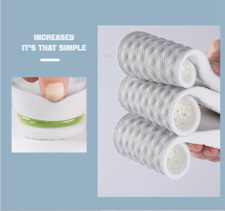 1Pair Height Increase Insole for Feet Comfort Plantar Fasciitis Shoes Insoles Men Women Sports Air Shock Absorbing Shoe Pads