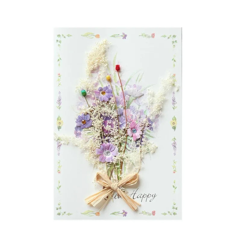 New Romantic Flower Birthday Christmas Card Greeting Cards Set Postcard Party Wedding Thank You Decorations Creative Girl Gifts