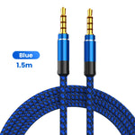 NNBILI 1.5M Jack 3.5mm Audio Cable Nylon Braid 3.5mm Car AUX Cable Headphone Extension Code for Phone MP3 Car Headset Speaker