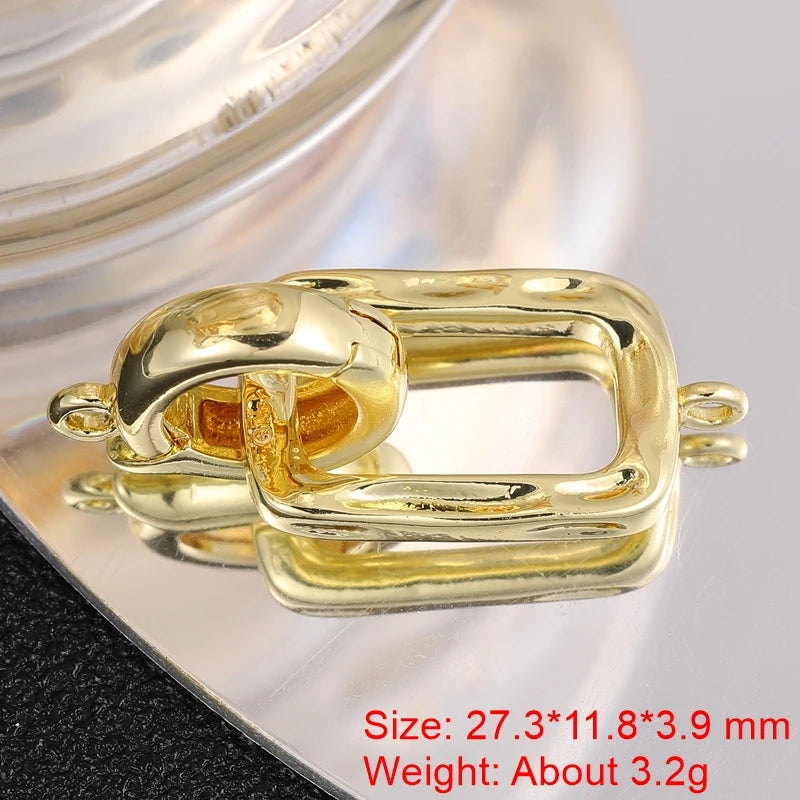 Juya Handmade 18K Gold Silver Plated Fastener Bail Connector Clasps Accessories For Needlework Pearls Beads Jewelry Making