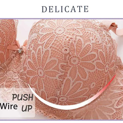 Lace Bra for Women Big Cup 1/2 Sexy Floral Underwire Underwear Ladies Push Up Thin Bra Half Cup 36-42C Black Gather Brassiere