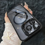 Luxury Magnetic Shockproof Phone Case For iPhone 15 16 14 13 12 11 Pro Max For Magsafe Funda Stand Glass Lens Protector Cover