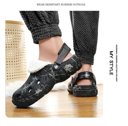 YRZL Mens Slippers Sandals for Men Clogs Autumn Winter Bedroom Plush Home Cotton Slipper Cute Warm Non-slip Indoor Women Slipper