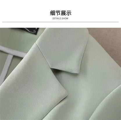 Spring Autumn Casual Suits Jacket Women 2024 New Loose White Suit Collar Thin Coat Fashion Elegant Single Buckle Blazer Female