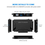 SATA/IDE to USB 3.0 Adapter Hard Drive Adapter Cable Converter for 2.5/3.5 Inch SATA and IDE HDD Support 6TB For PC Macbook