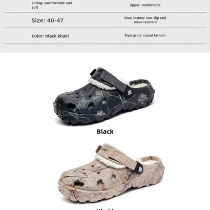 YRZL Mens Slippers Sandals for Men Clogs Autumn Winter Bedroom Plush Home Cotton Slipper Cute Warm Non-slip Indoor Women Slipper