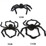 150/200cm Black Scary Giant Spider Huge Spider Web Halloween Decoration Props Haunted House Holiday Outdoor Giant Decoration