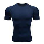 Men's Compression Top, Active Mid Stretch Breathable Moisture Wicking Workout T-shirt For Outdoor Sports