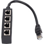 Ethernet Splitter, RJ45 1 Male to 4 x Female LAN Ethernet Splitter Adapter Cable Suitable Super Cat5,Cat5e,Cat6,Cat7 LAN Adapter