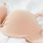 Bras Sexy Women Cotton Gathered Bra Deep V Underwire Ladied Brassiere Push Up Lingerie Solid Bras Backless Intimate Underwear