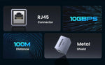 UGREEN RJ45 Connector 10Gbps Network Extender Extension for Cat8 Cat7 Cat6 Ethernet Cable Adapter Gigabit Female to Female