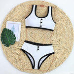 Woman Swimwear 2024 High Waist Bikinis Shorts Women's Swimsuit Luxury Ribbed Two-piece Bathing Suits Summer Bikini Set Swim Suit