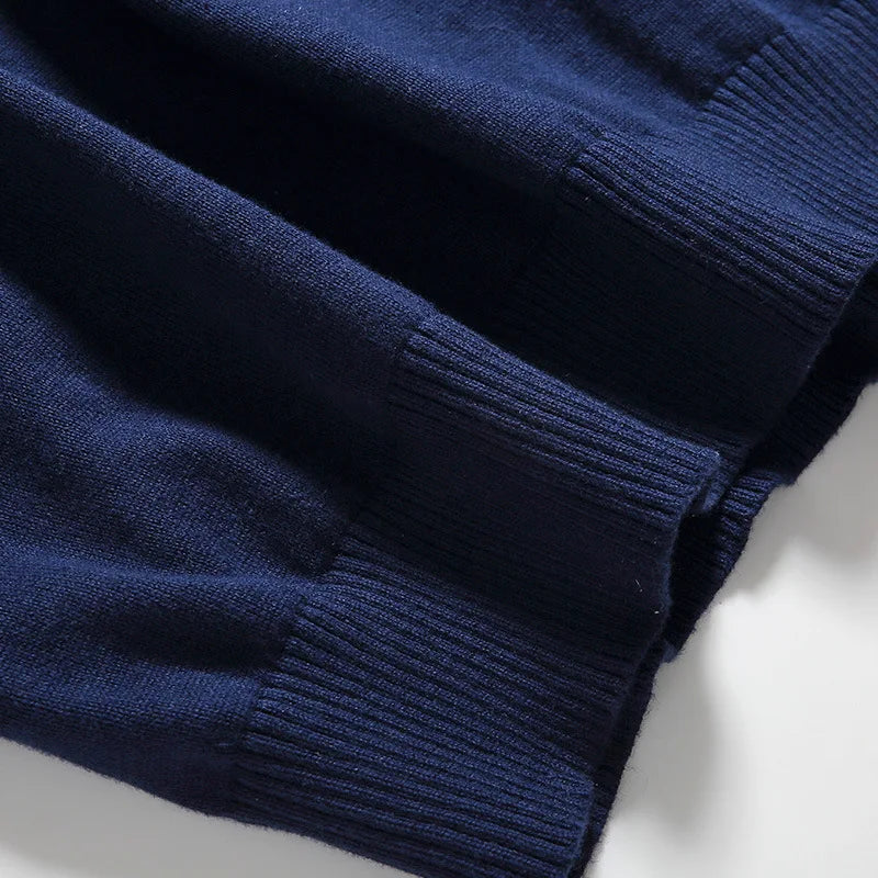 Sweater Men 2024 Autumn Casual Pullovers Men V-Neck Solid Cotton Knitted Brand Clothing Slim Fit Male Sweaters Pull Homme