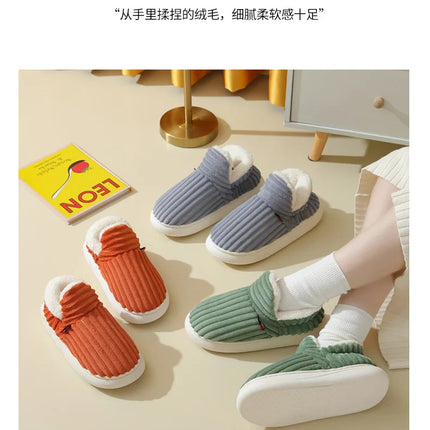 Litfun New Fur Slippers For Women Men Winter Furry Fashion Warm Ankles Plush Cozy Slides For Home Indoor Soft Sole Cotton Shoes