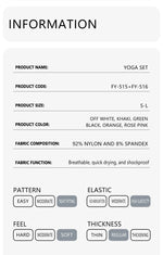 Yoga Clothing Set Women's High Waisted Leggings and Top Two Piece Seamless Fitness Exercise Clothing Fitness Workout Underwear