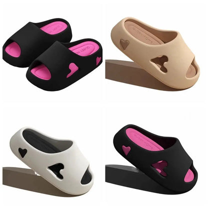 Solid Color Slippers 2024 Fashion Thick Sandals Non-slip Beach Slides Women