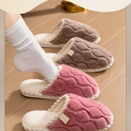 Cotton Slippers for Women Suitable for Spring Autumn Living Indoor Anti Slip Home Warm Home Couple Winter Furry Men Slippers