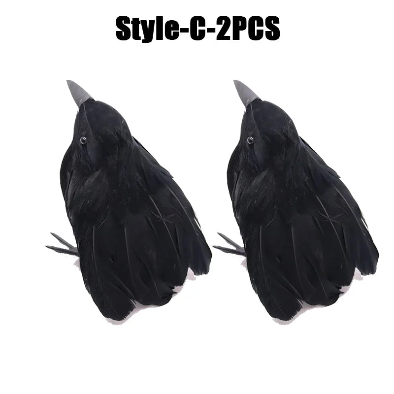 Simulation Black Crow Halloween Black Crow Props Simulation Fake Bird Ghost Festival Halloween Decoration Scary Toys
