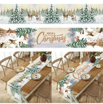 2024 Christmas Table Runners Merry Christmas Decoration for Home Tablecloth Table Cover Xmas Gifts Navidad Noel New Year 2025