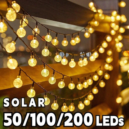 100 LED Solar Light Outdoor IP65 Waterproof String Fairy Lamps Solar Garden Garlands Christmas Decoration 12M