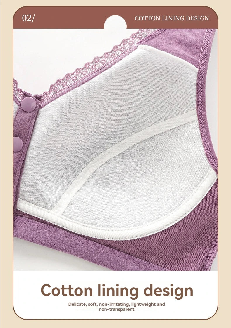 36-52 New Bras For Women Wire Free Underwear Push Up Front Closure Sexy Big Size Female's Clothing Lingerie Cotton Brassiere