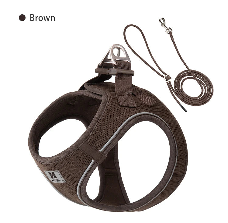 Dog Harness Leash Set for small medium dog Adjustable Reflective Puppy Cat Harness pet Vest Chihuahua Yorkies Outdoor Walking