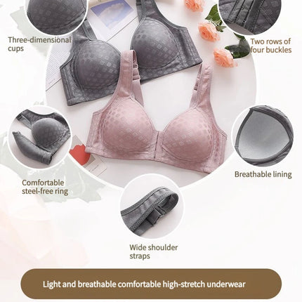 The New Front Button Type Sexy Brassiere Anti-sagging Gathered No Steel Ring Ladies Mother Large Size Thin Section Underwear Bra
