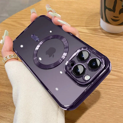 Magnetic Case For iPhone 17 16 15 14 13 12 11 Pro Max Plus Wireless Charge Cover With Lens Protector