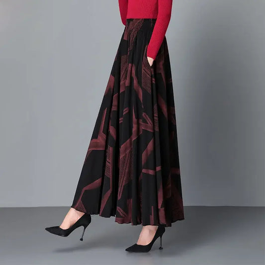 Amazon Summer Best Seller New Arrival Korean Style Fashionable Fragmented A- line Skirt Long Slimming Side Slit Skirt Trendy