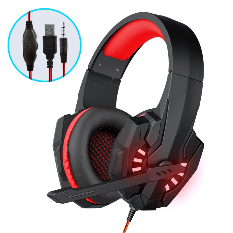 Bass Gaming Headset with Mic Over-Ear Headphones Stereo Sound Gamer Video Game Noise Cancelling for PC Gaming Headset Esports
