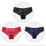 Women Briefs Sexy Full Lace Panties Hollow Out Low-waist Female Shorts Soft Solid Color Breathable Underwear Fast Ship 3pcs/lots