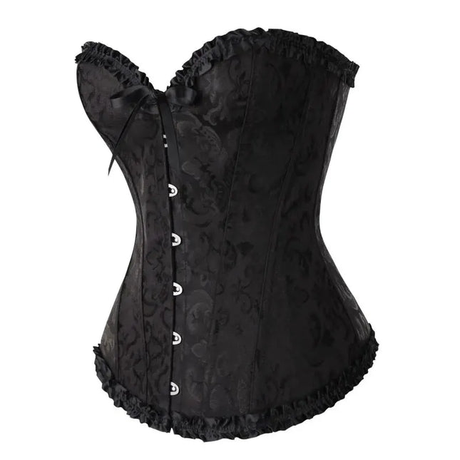 YBFDO Women Sexy Corsets Bustiers Floral Lace Tops Shapewear Burlesque Vintage Corset Gothic Satin Lingerie Corselet Overbust