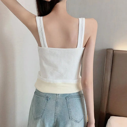 Camisole Warm Sling Vest Top Bottoming Cloth Winter Velvet Thickened Undershirt Women Solid Color Slim Cozy Thermal Underwear