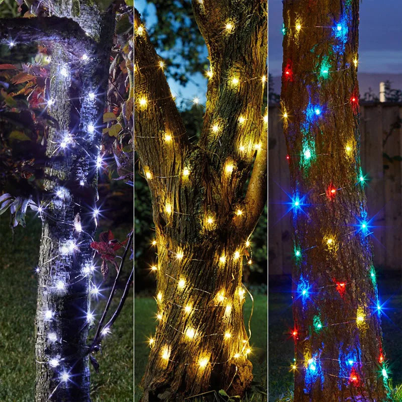 200m Christmas Green Cable LED String Fairy Lights Garland Outdoor Waterproof Decoration Lamp For Party Halloween Garden House