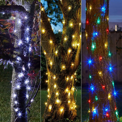 200m Christmas Green Cable LED String Fairy Lights Garland Outdoor Waterproof Decoration Lamp For Party Halloween Garden House