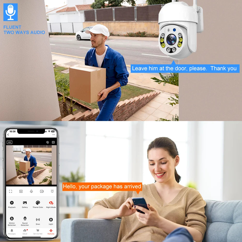 Tuya 4MP PTZ WIFI Network Camera Security Protection Outdoor IP66 Waterproof 5G Dual-band Camera Home Video Surveillance