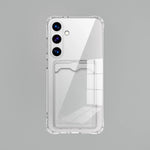 Transparent Card Slot Silicone Case For Samsung Galaxy S25 S24 S23 S22 S21 Plus Note 20 Ultra S20 FE Protection Cover