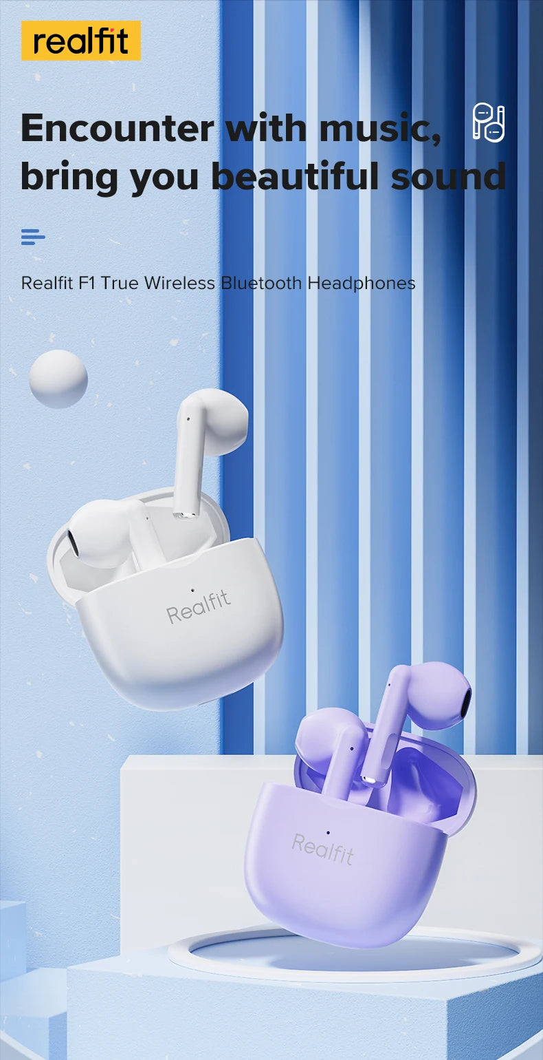 Realfit F1 Bluetooth Earphone Excellent HIFI Quality TWS Wireless Earbuds Wholesale for realme xiaomi