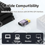 Mini DP to Displayport 1.4 Adapter Converter 8K@60Hz Bi-Directional DP to Mini DP Male to Female Cable Extender for MacBook Pro