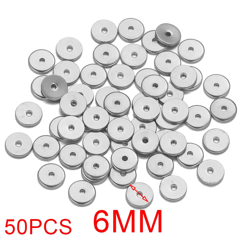 50pcs Stainless Steel Daisy Snowflake Flower Spacer Beads Gold Plated Loose Bead Cap for DIY Needlework Jewelry Making Bracelet