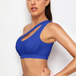 One-shoulder Sports Underwear Fitness Yoga Quick-drying Shock-proof Vest Running Bra for Women